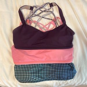 lululemon Free to Be Bra - set of three.